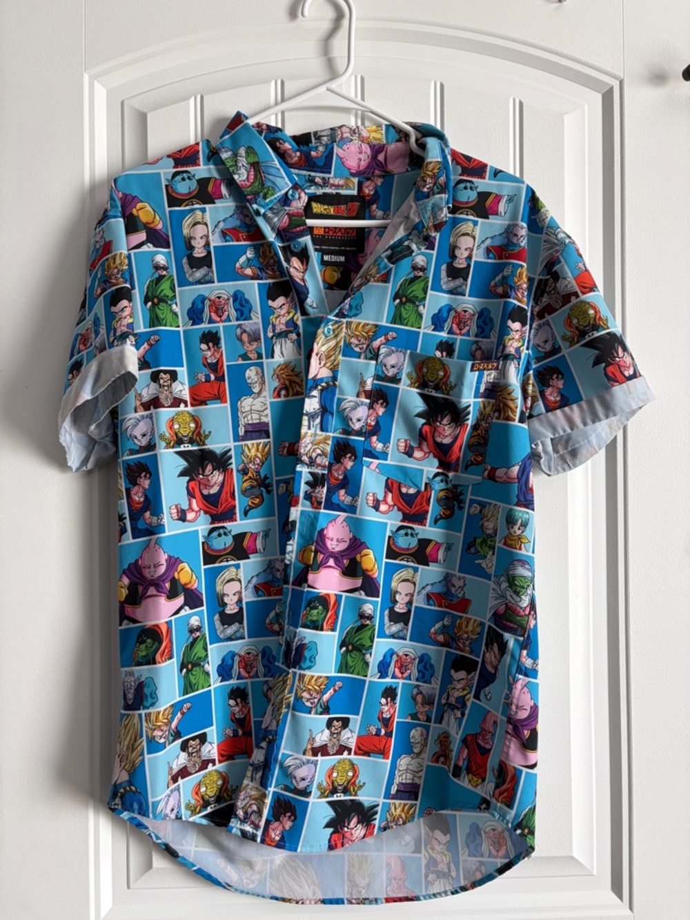Blue Dragon Anime Print Short-Sleeve Shirt
